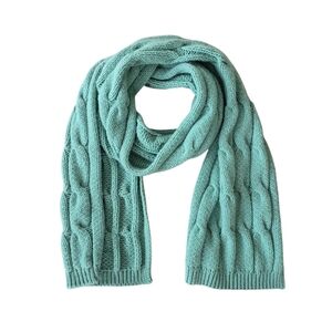 Korean Oversized Chunky Cable Knit Long Scarf Mint Color